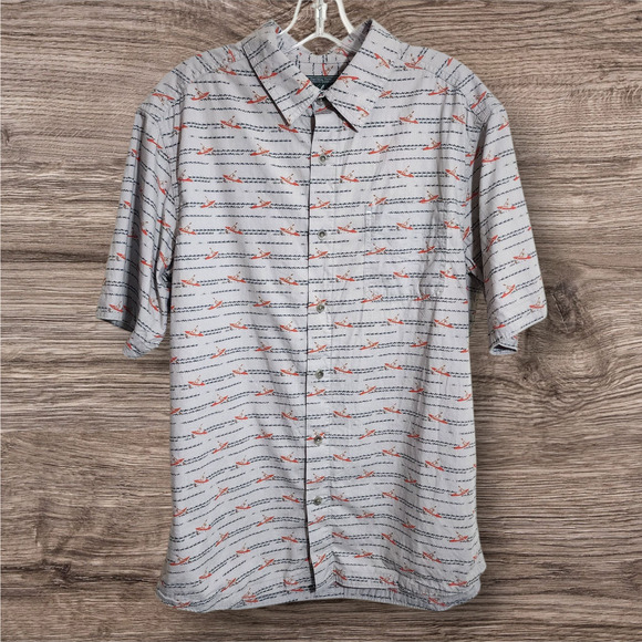 Woolrich Other - Woolrich kayak print organic cotton short sleeve button up shirt mens size large